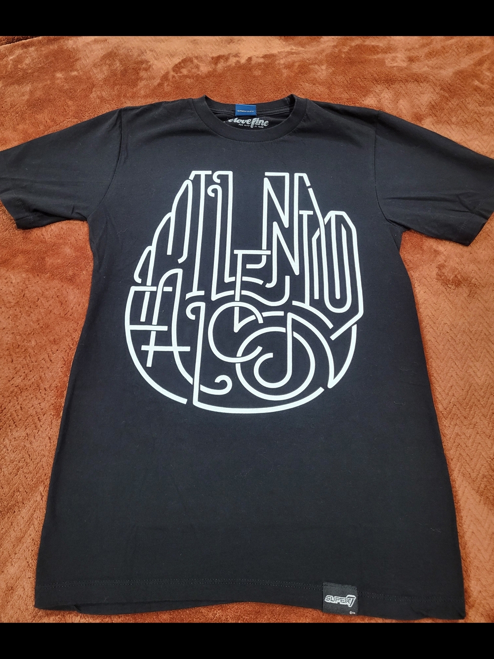 Black Graphic Tee with White Logo